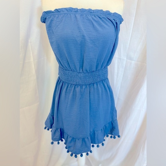 CupShe NWT Mini Dress/Swim Coverup Size Medium Navy Blue - Picture 1 of 10